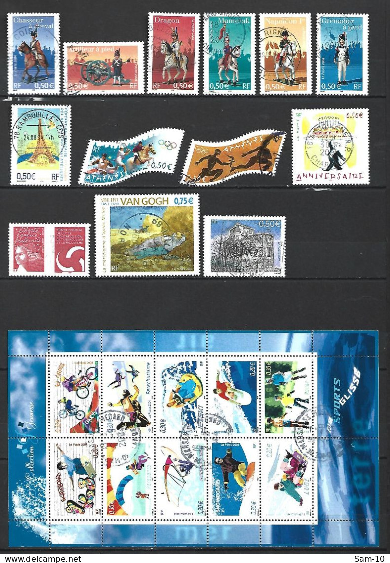 Année 2004 Complété France Oblitère N 3632/3729 Sauf Manque Le N 3717 - 2000-2009