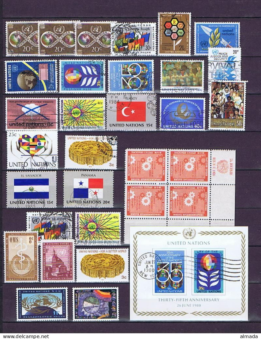 UN NY 1951-1996: 31 Stamps + 1 Block, Mnh And Used, Postfrisch Und Gestempelt - Colecciones & Series