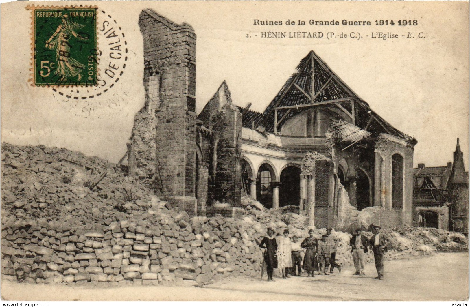 CPA Hénin-Liétard Eglise Guerre (1278645) - Henin-Beaumont