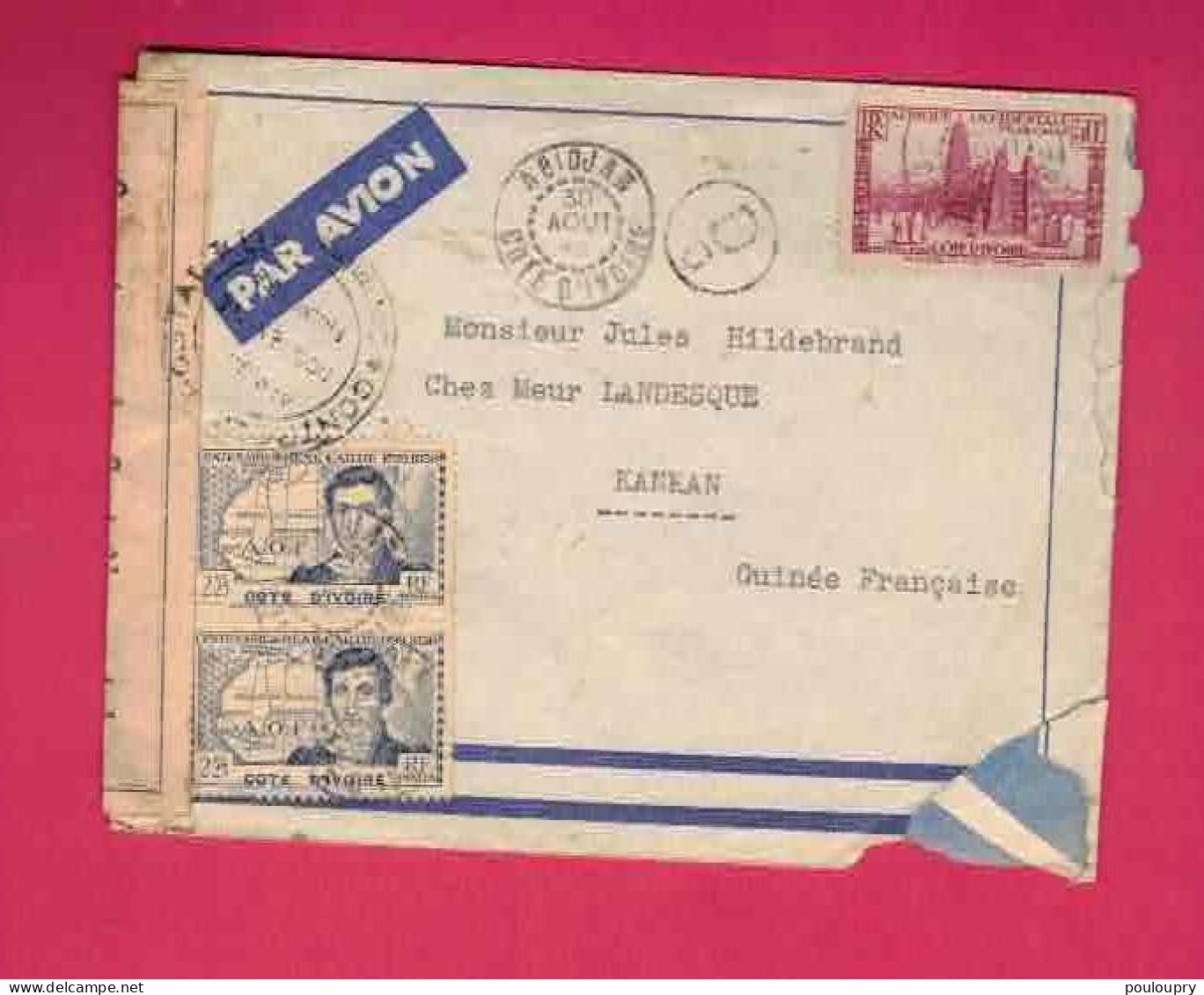 Lettre Par Avion Pour La Guinée - YT N° 120 Et 143 En Paire - René Caillié - Briefe U. Dokumente