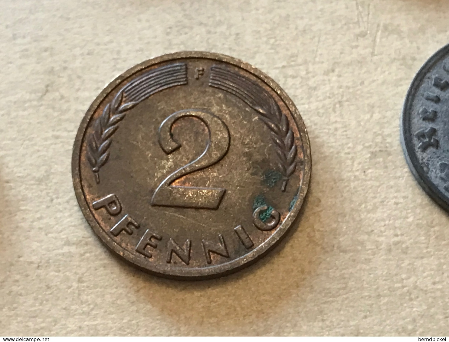 Münze Münzen Umlaufmünze Deutschland BRD 2 Pfennig 1960 Münzzeichen F - 2 Pfennig