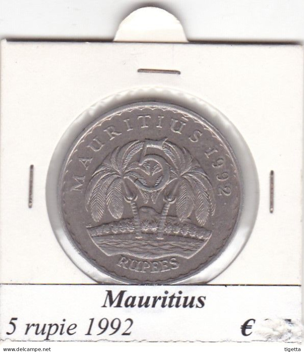 MAURITIUS   5 RUPIE  ANNO 1992 COME DA FOTO - Mauritius