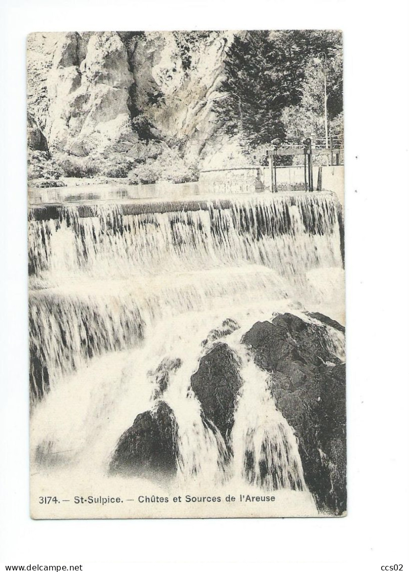 Saint-Sulpice Chutes Et Sources De L'Areuse 1913 - Val-de-Travers