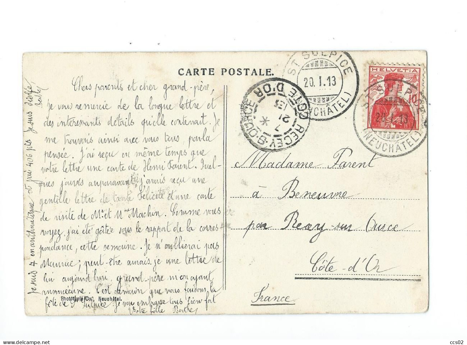 Saint-Sulpice Chutes Et Sources De L'Areuse 1913 - Val-de-Travers