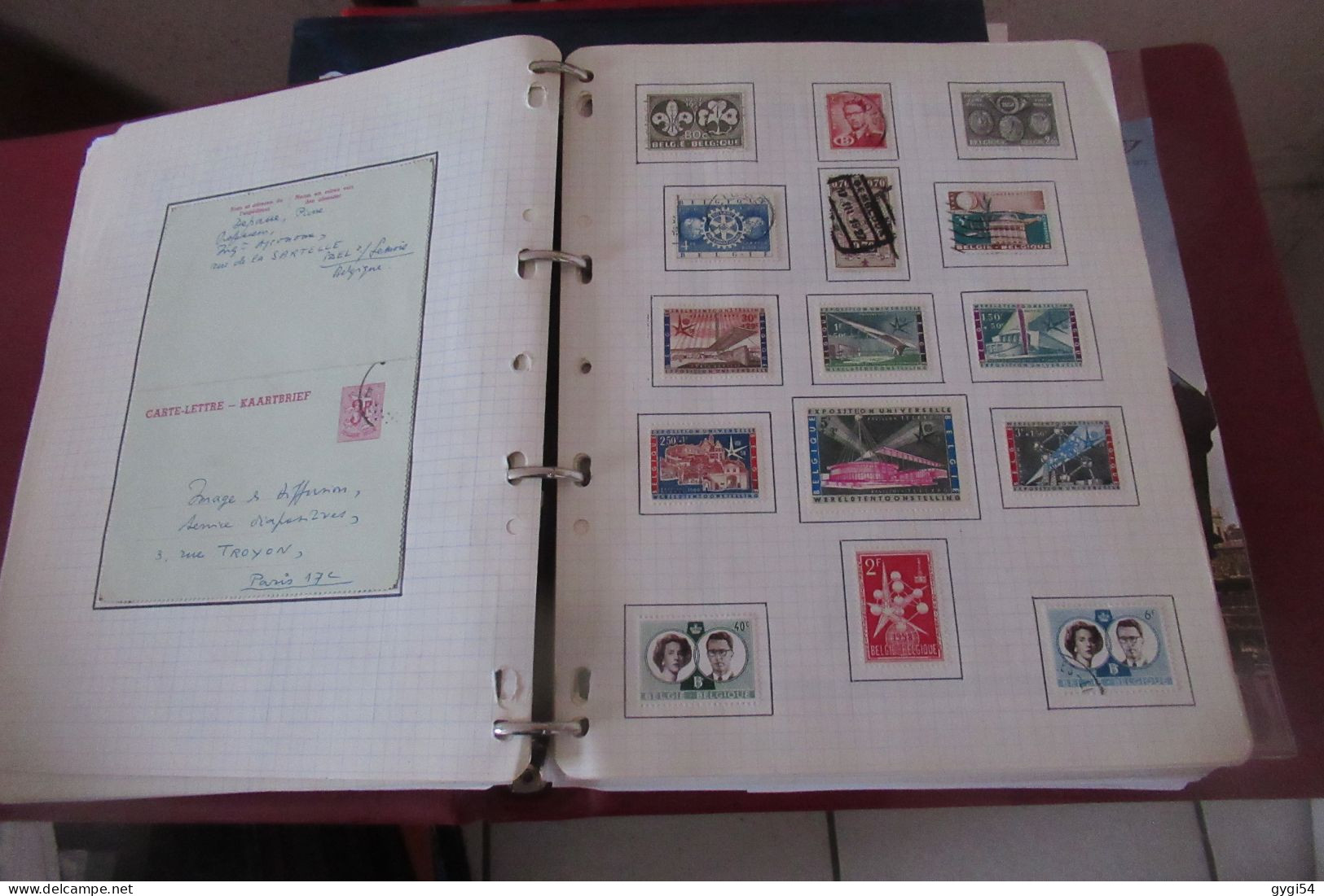 BELGIQUE  LOT TIMBRES et LETTRES