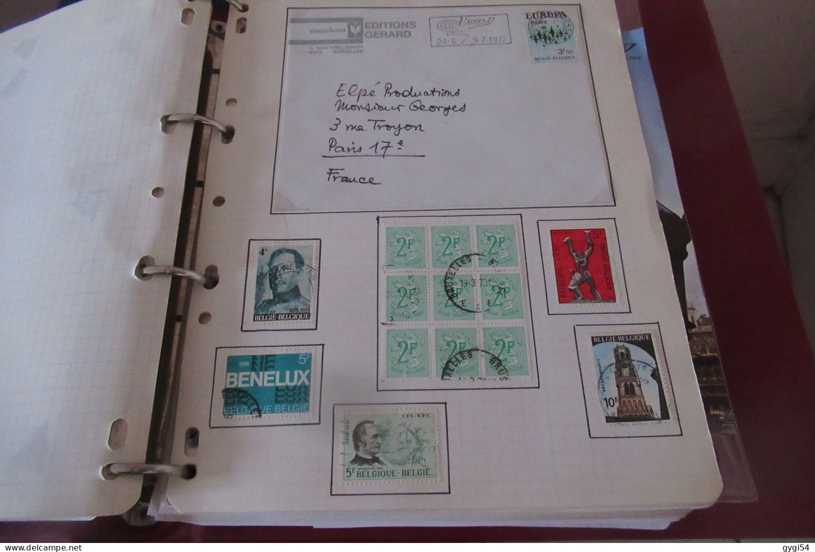 BELGIQUE  LOT TIMBRES et LETTRES