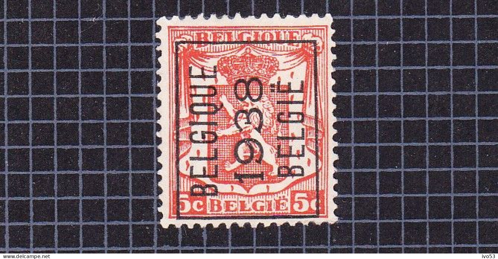 Klein Staatswapen 5c:nr 419(*) Zonder Gom, Voorafstempeling:Belgique 1938 Belgie. - Typos 1936-51 (Kleines Siegel)