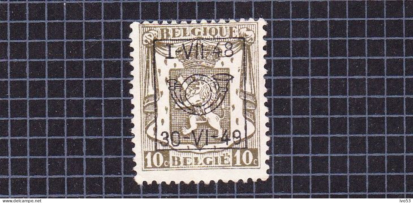 1948 Nr PRE582(*) Zonder Gom.Klein Staatswapen:10c.Opdruk:1-VII-48 / 30-VI-49. - Typo Precancels 1936-51 (Small Seal Of The State)