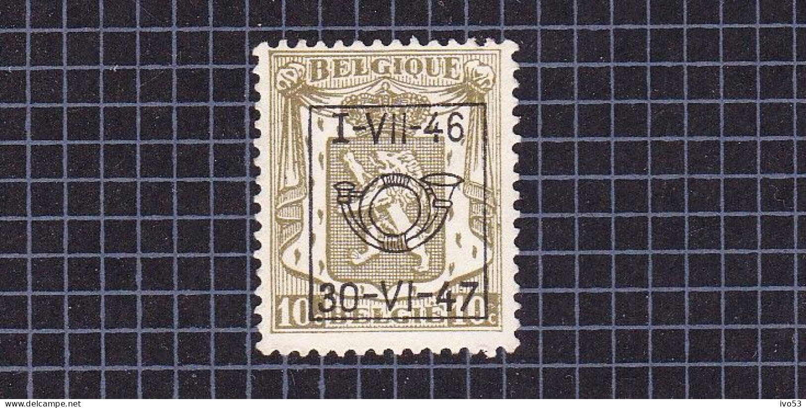 1946 Nr PRE554(*) Zonder Gom.Klein Staatswapen:10c.Opdruk:1-VII-46 / 30-VI-47. - Typos 1936-51 (Petit Sceau)