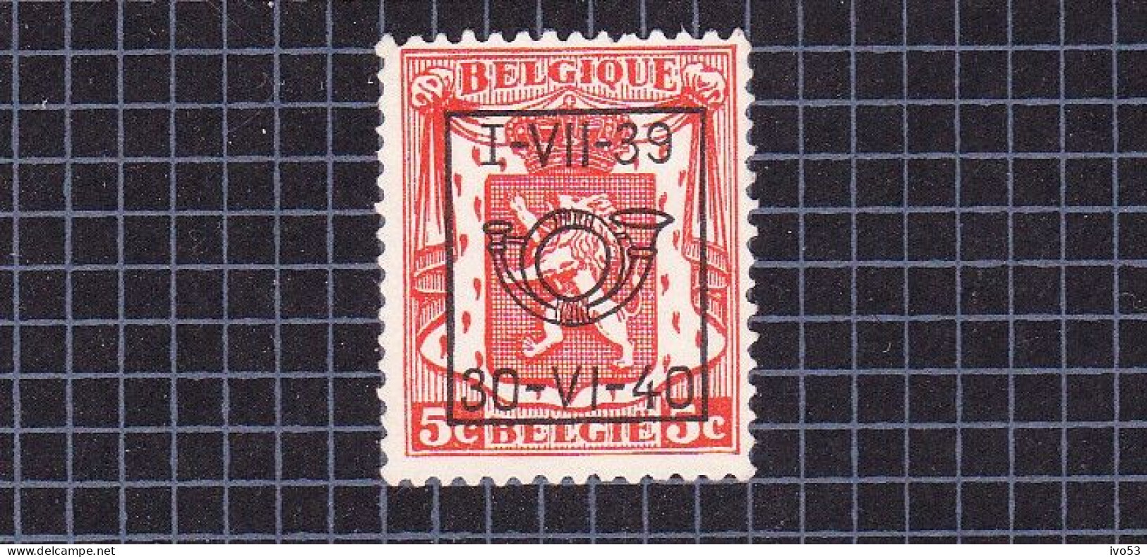 1939 Nr PRE429(*) Zonder Gom.Klein Staatswapen:5c.Opdruk I-VII-39 / 30-VI-40. - Typos 1936-51 (Kleines Siegel)