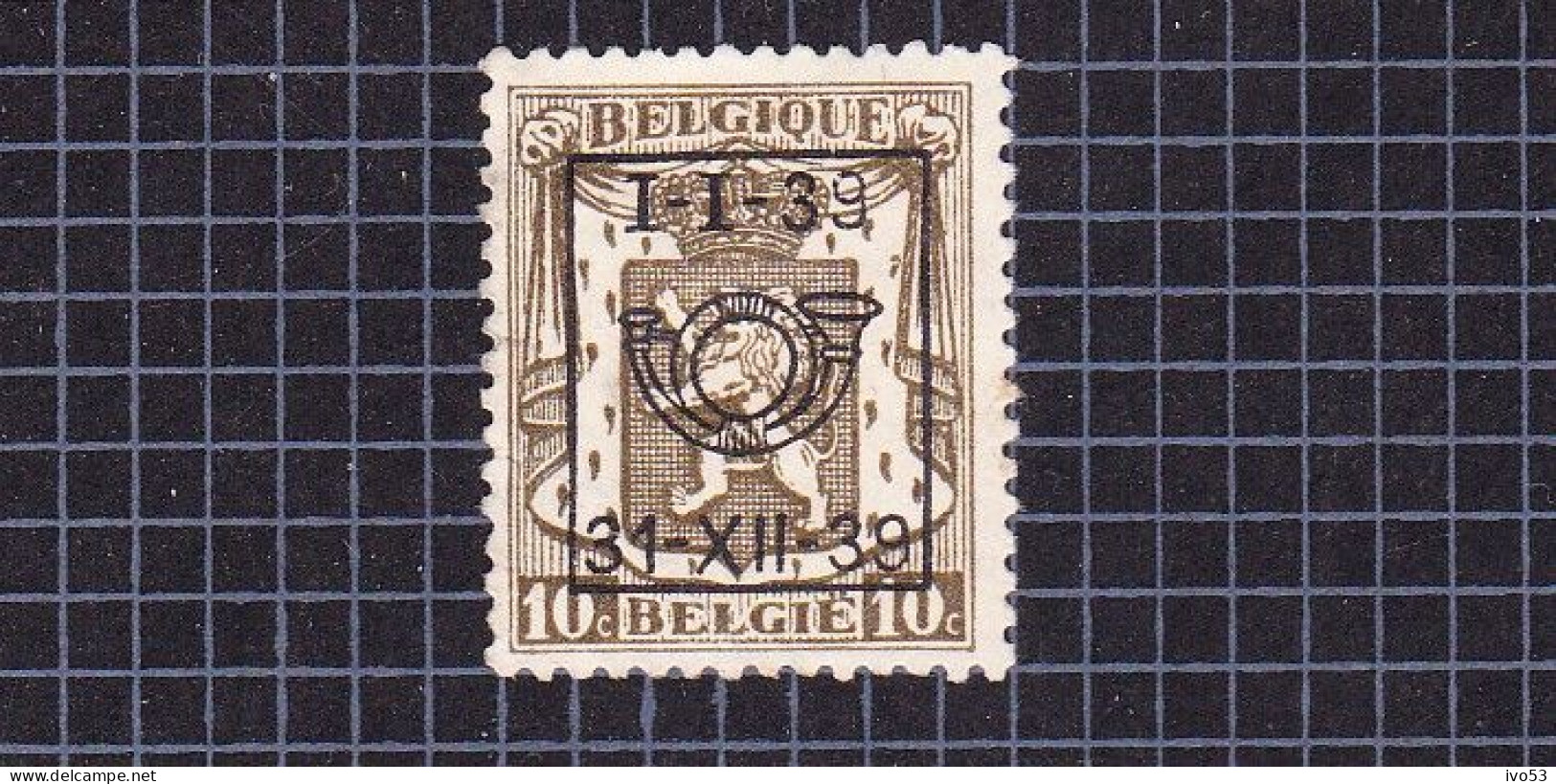 1939 Nr PRE421(*) Zonder Gom.Klein Staatswapen:10c.Opdruk I-I-39 / 31-XII-39. - Typos 1936-51 (Petit Sceau)