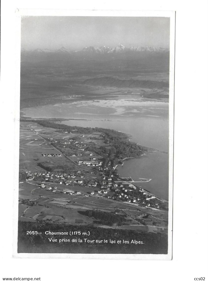 Chaumont Vue Prise De La Tour Sur Le Lac Et Les Alpes - Neuchâtel