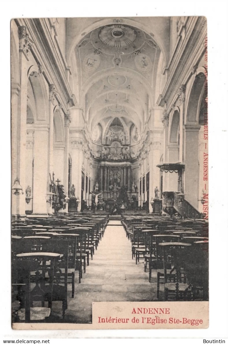 Andenne Intérieur De L'Eglise Ste Begge ( Publicité Maison Atout Place Des Tilleuls ) - Andenne