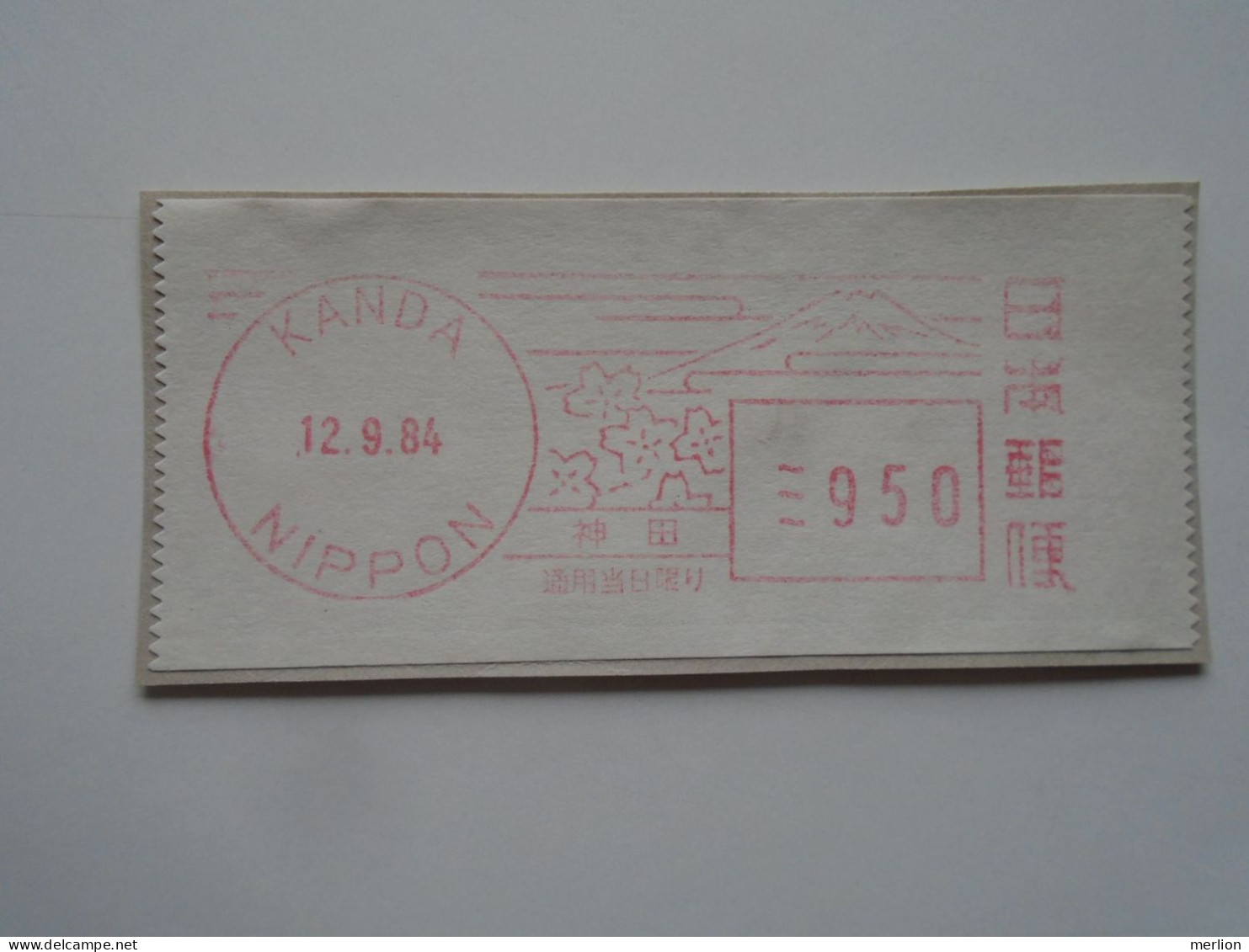 D200370 Red  Meter Stamp Cut- EMA - Freistempel  -1984 Japan   Nippon  - KANDA  - Fuji - Altri & Non Classificati