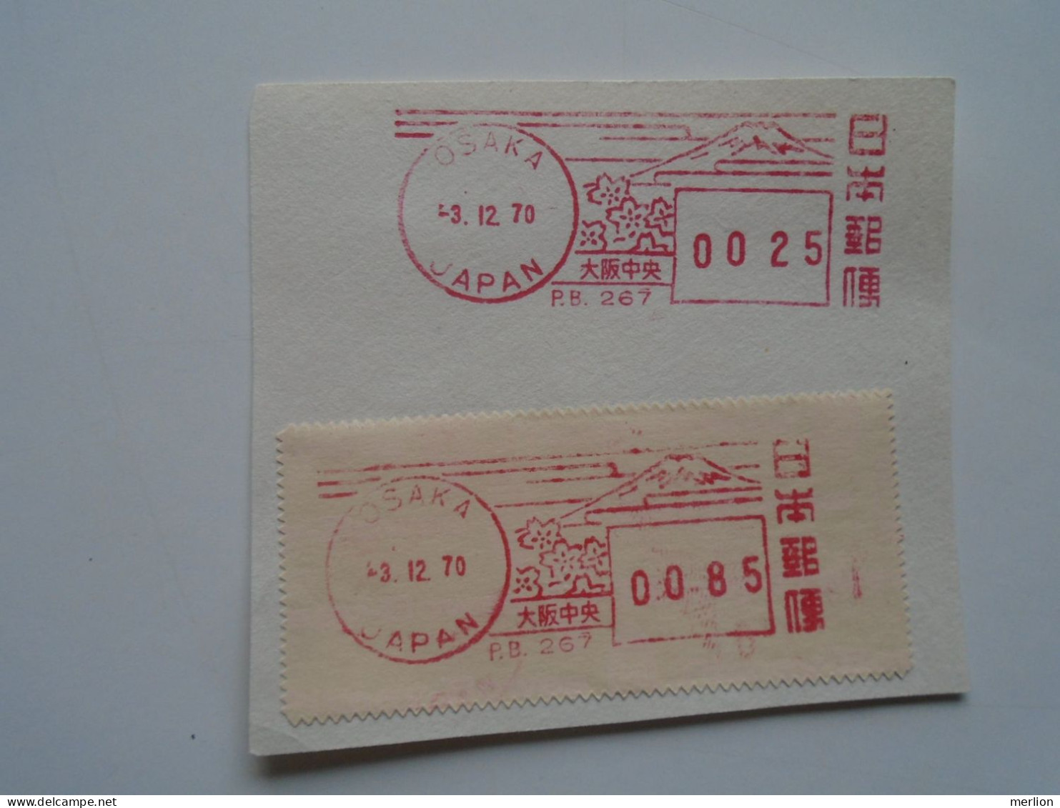 D200376  Red  Meter Stamp Cut- EMA - Freistempel  -1970 Japan   Nippon  -OSAKA - Autres & Non Classés