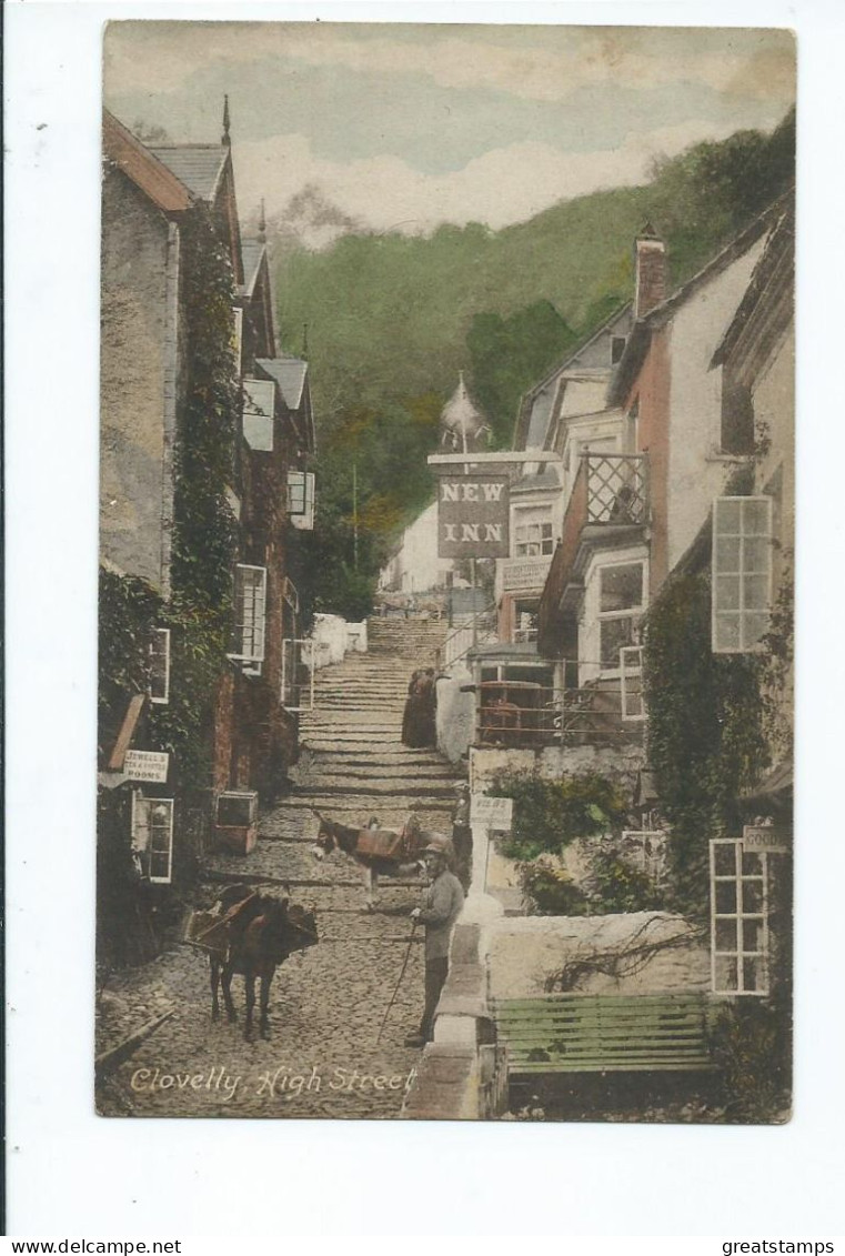 Devon Clovelley High Street  Dated 1916 Frith's Postcard - Clovelly