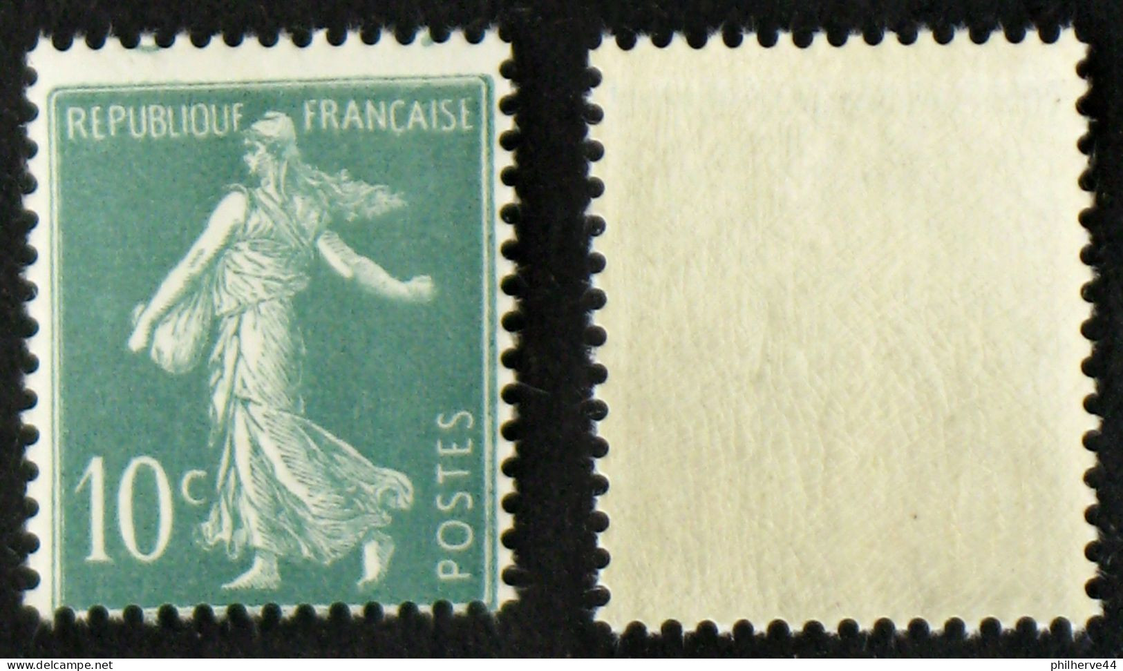 N° 188B 10c Vert Semeuse Camée Chiffres Maigres Neuf N** TB Cote 60€ - 1906-38 Säerin, Untergrund Glatt