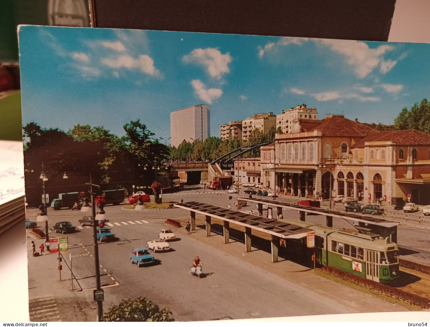 Cartolina Torino ,stazione Di Porta Susa E Piazzale, Tram 1971 - Transportmiddelen