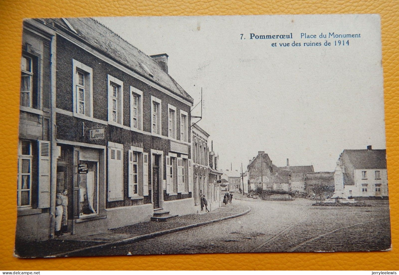 POMMEROEUL  -  Place Du Monument Et Vue Des Ruines De 1914 - Bernissart