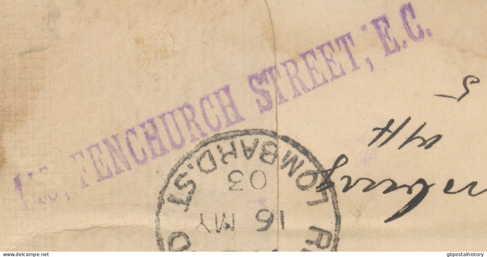 GB 1903 EVII 3d Postal Stationery Registered Env (backside See Scan) Uprated 1 1/2d With CDS Thimble 21mm "REGISTERED / - Briefe U. Dokumente