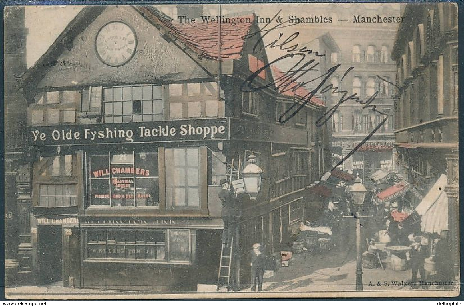 Manchester, The Wellington Inn & Shambles - Posted 1904 - Manchester