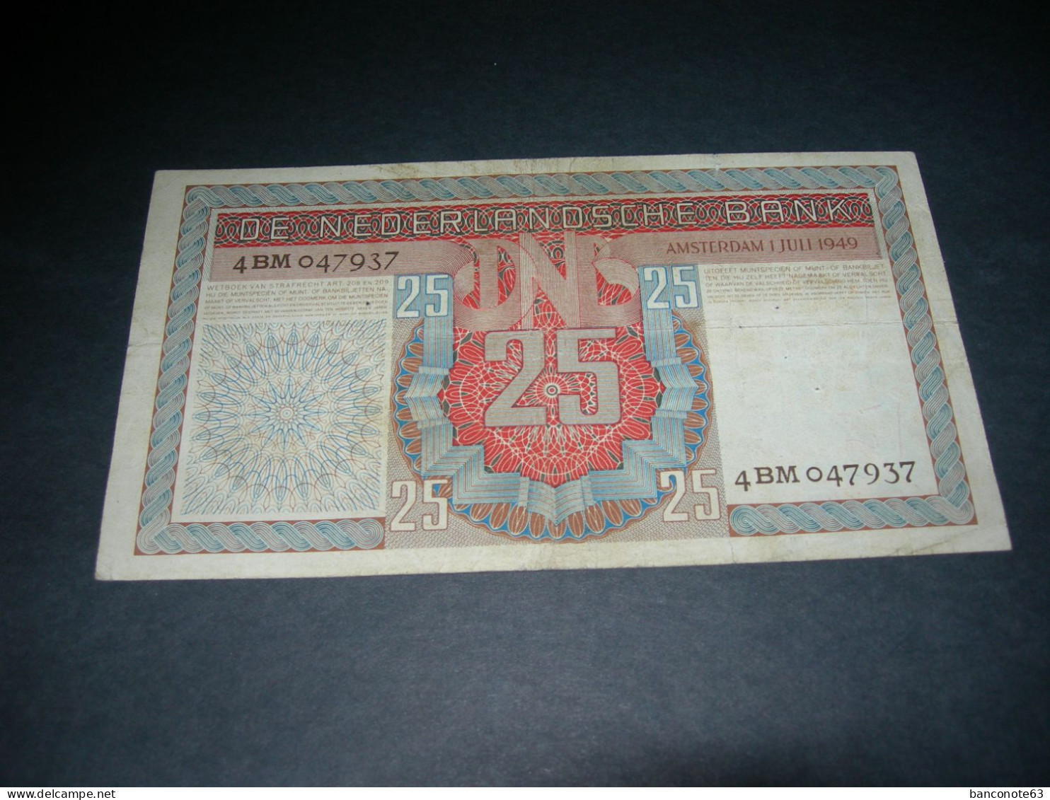 Netherlands. 25 Gulden 1949 - 25 Gulden