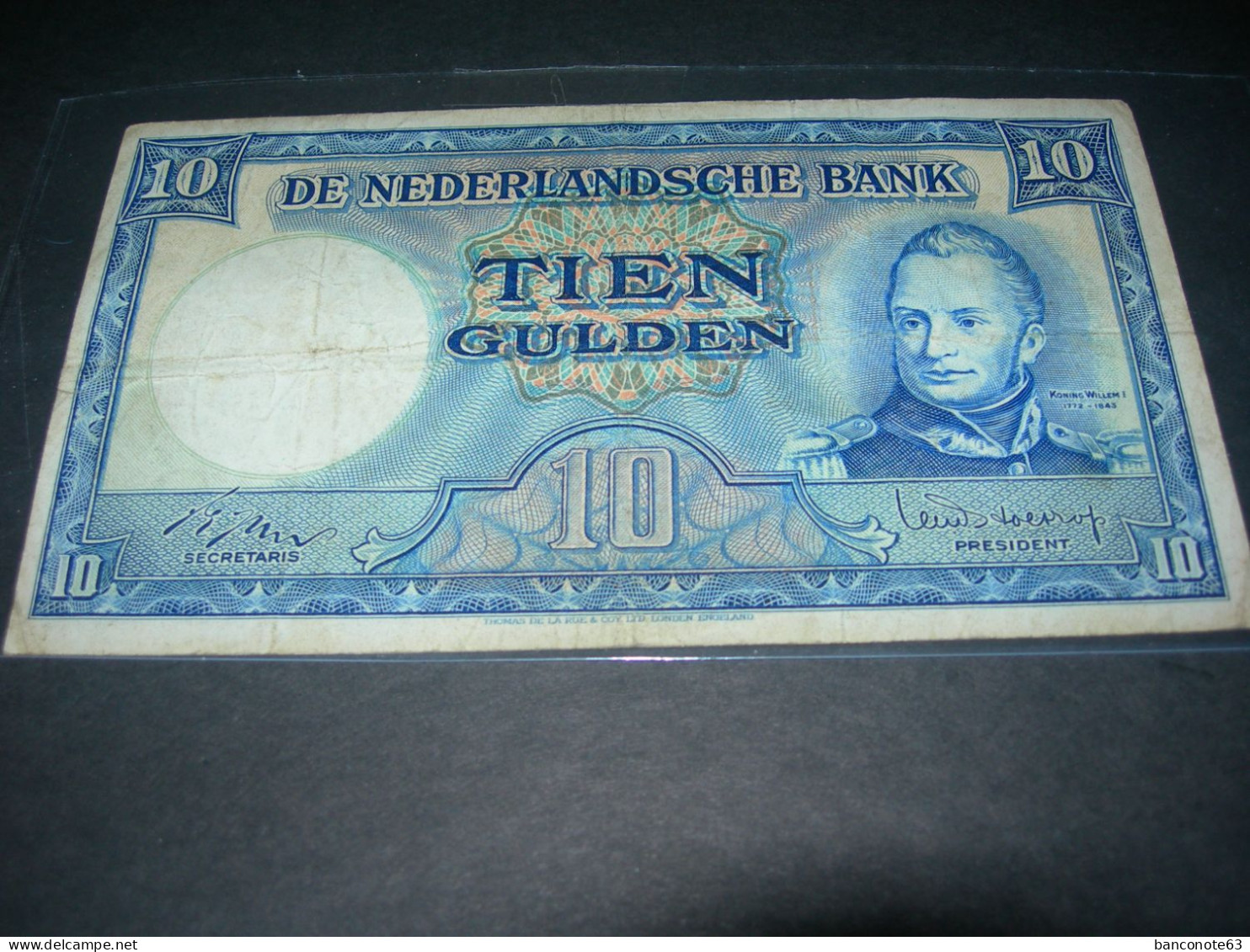 Netherlands , 10 Gulden 1949. - 10 Florín Holandés (gulden)