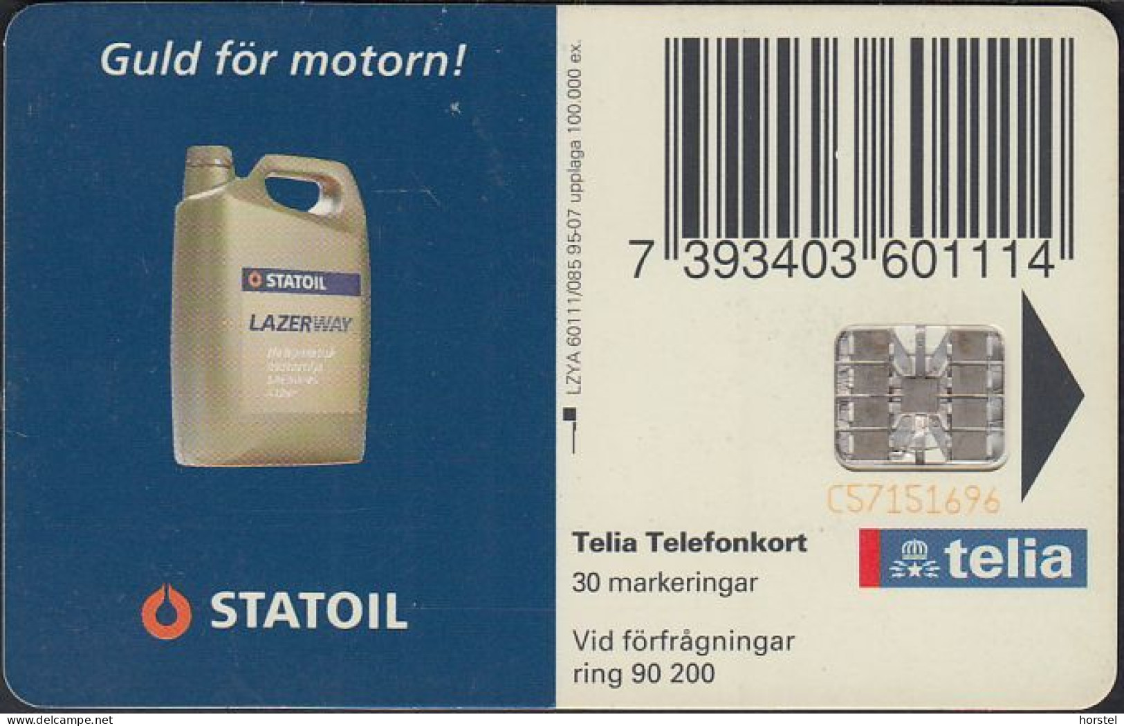 Schweden Chip 080A Statoil Petrol Station - Cars (60111/085) C57151696 - SC7 - 1995.07 - Schweden