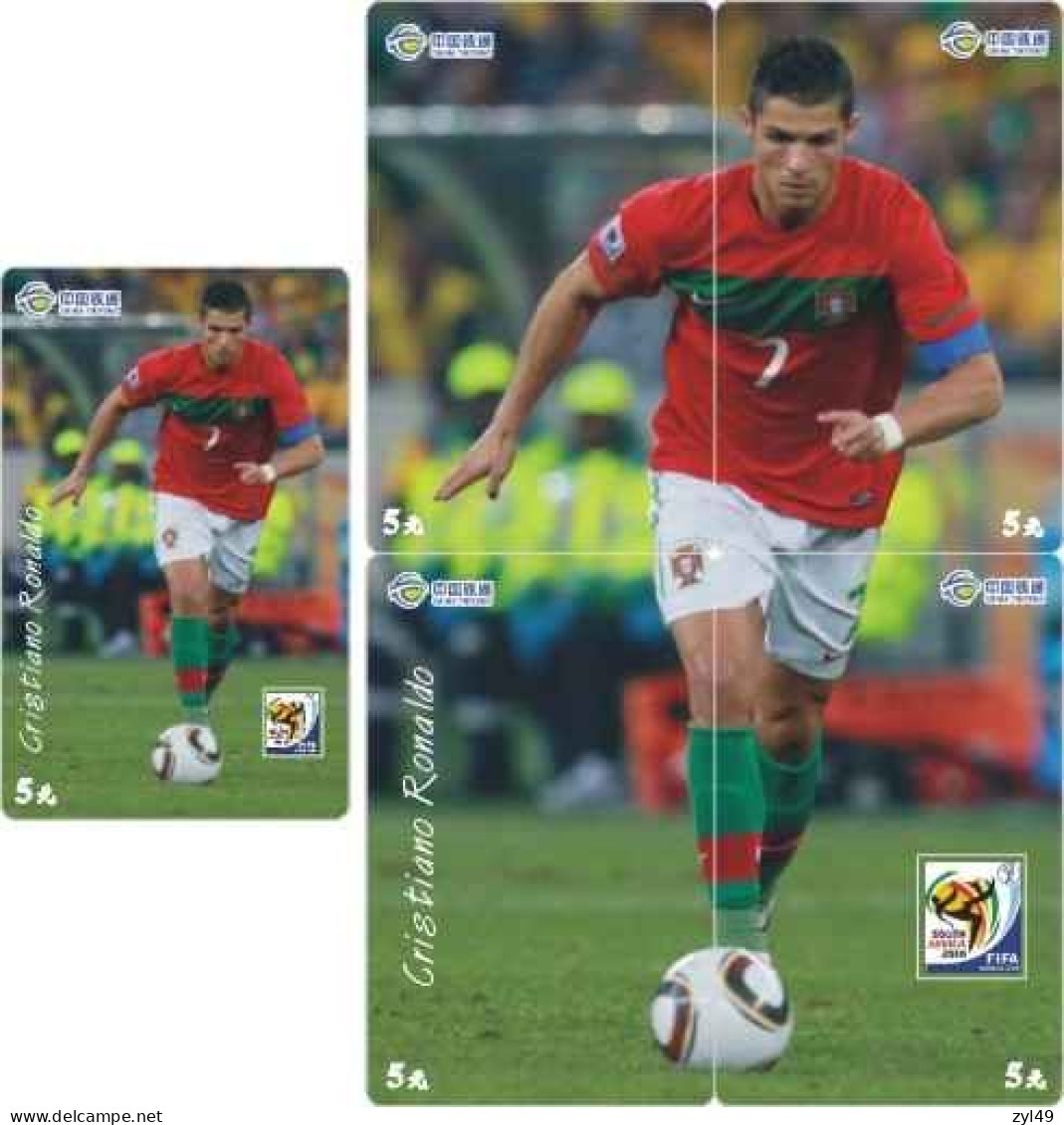 F13004 China Phone Cards Football FIFA World Cup 2010 Cristiano Ronaldo Puzzle 75pcs - Sport