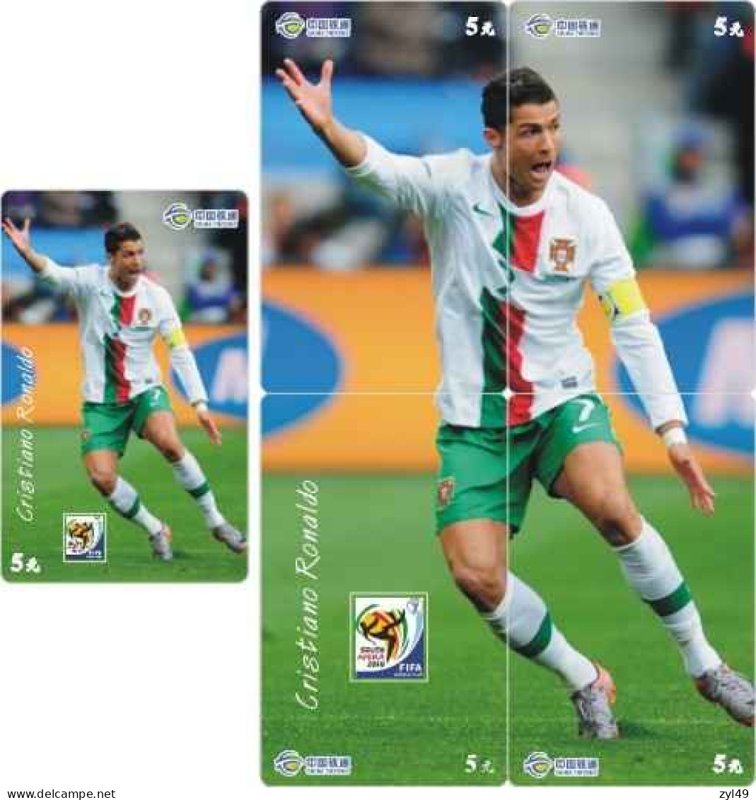 F13004 China Phone Cards Football FIFA World Cup 2010 Cristiano Ronaldo Puzzle 75pcs - Sport