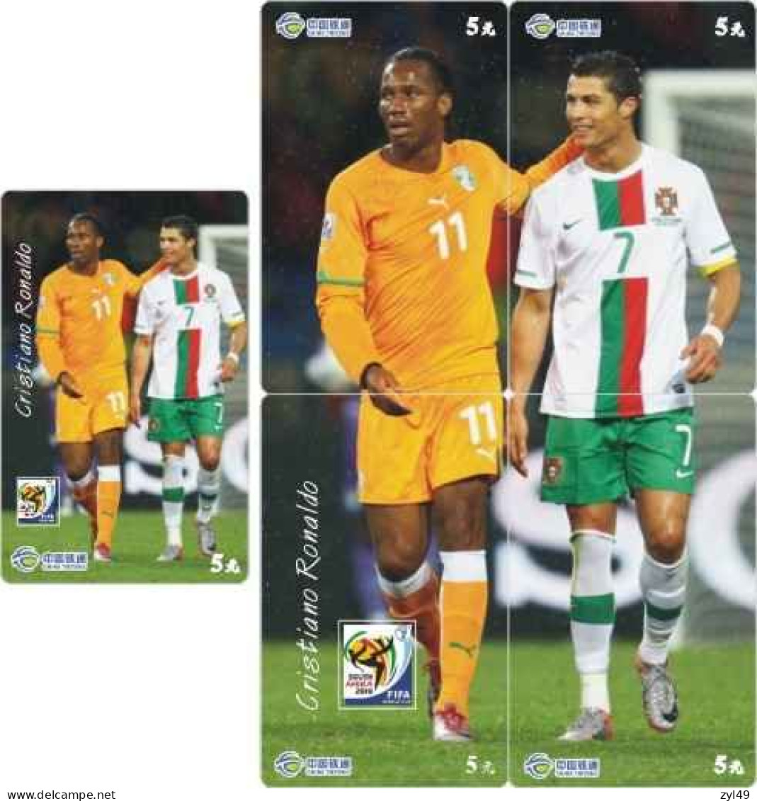 F13004 China phone cards football FIFA World Cup 2010 Cristiano Ronaldo puzzle 75pcs