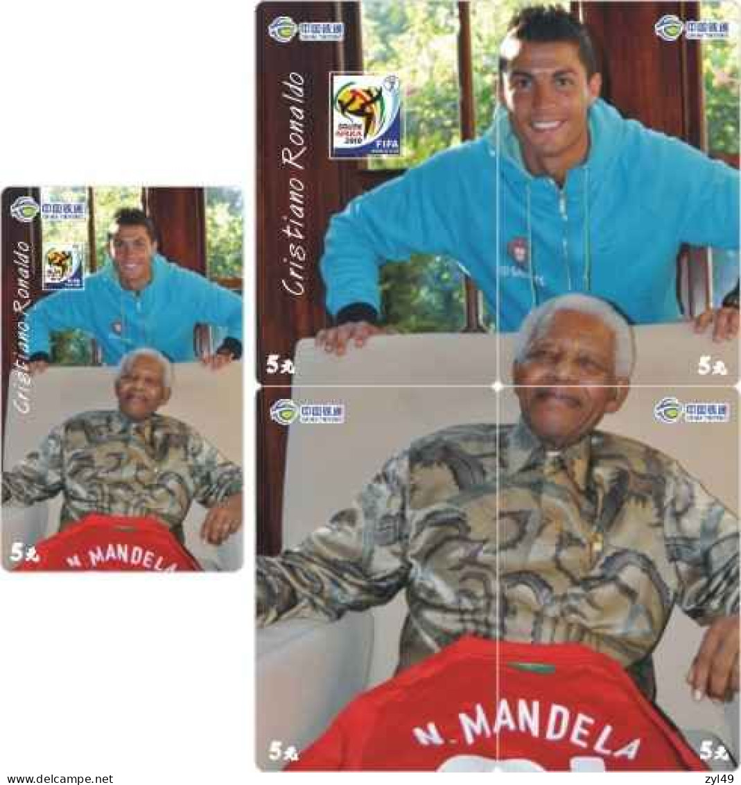 F13004 China phone cards football FIFA World Cup 2010 Cristiano Ronaldo puzzle 75pcs