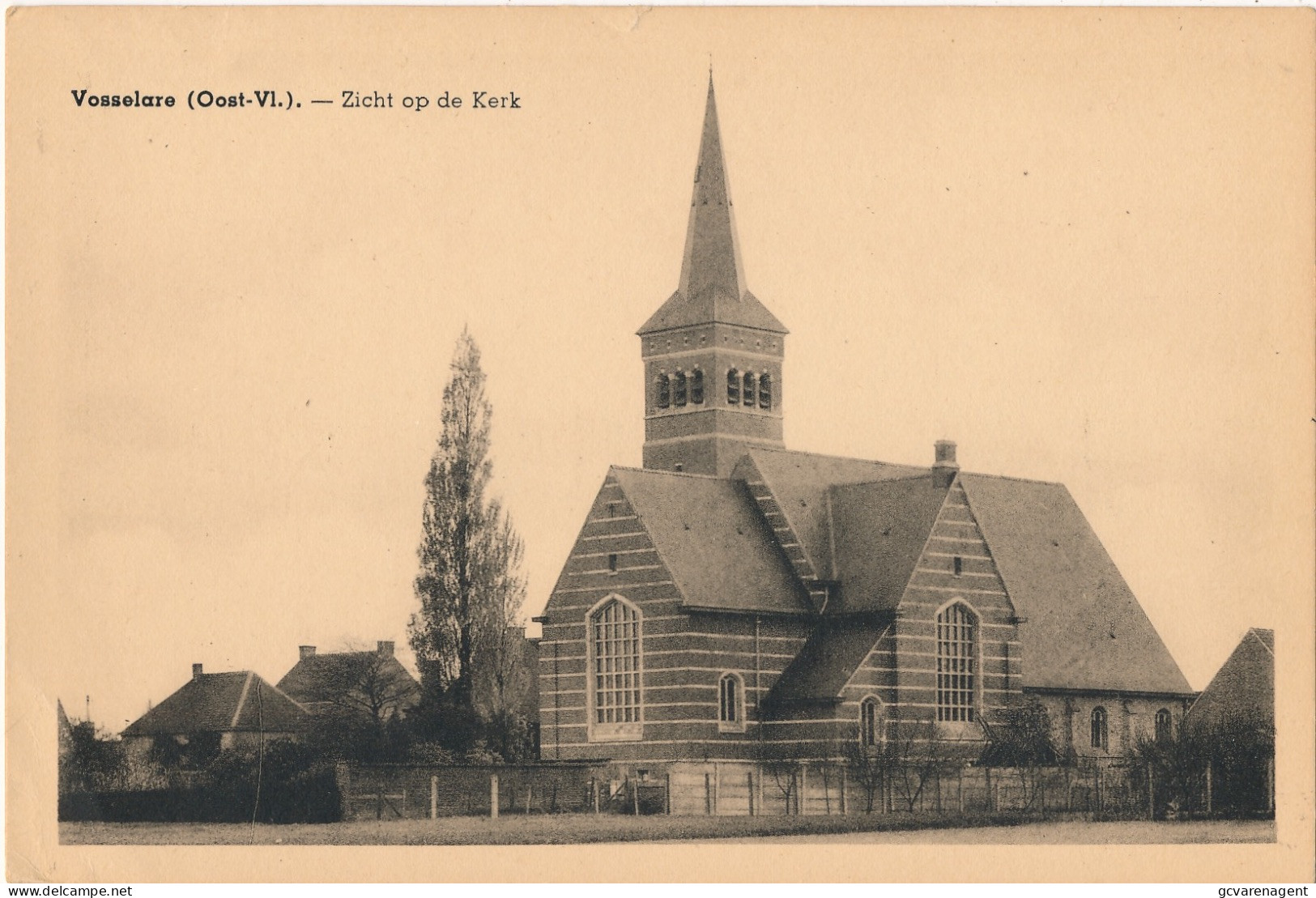 VOSSELARE  ZICHT OP DE KERK       2 SCANS - Nevele