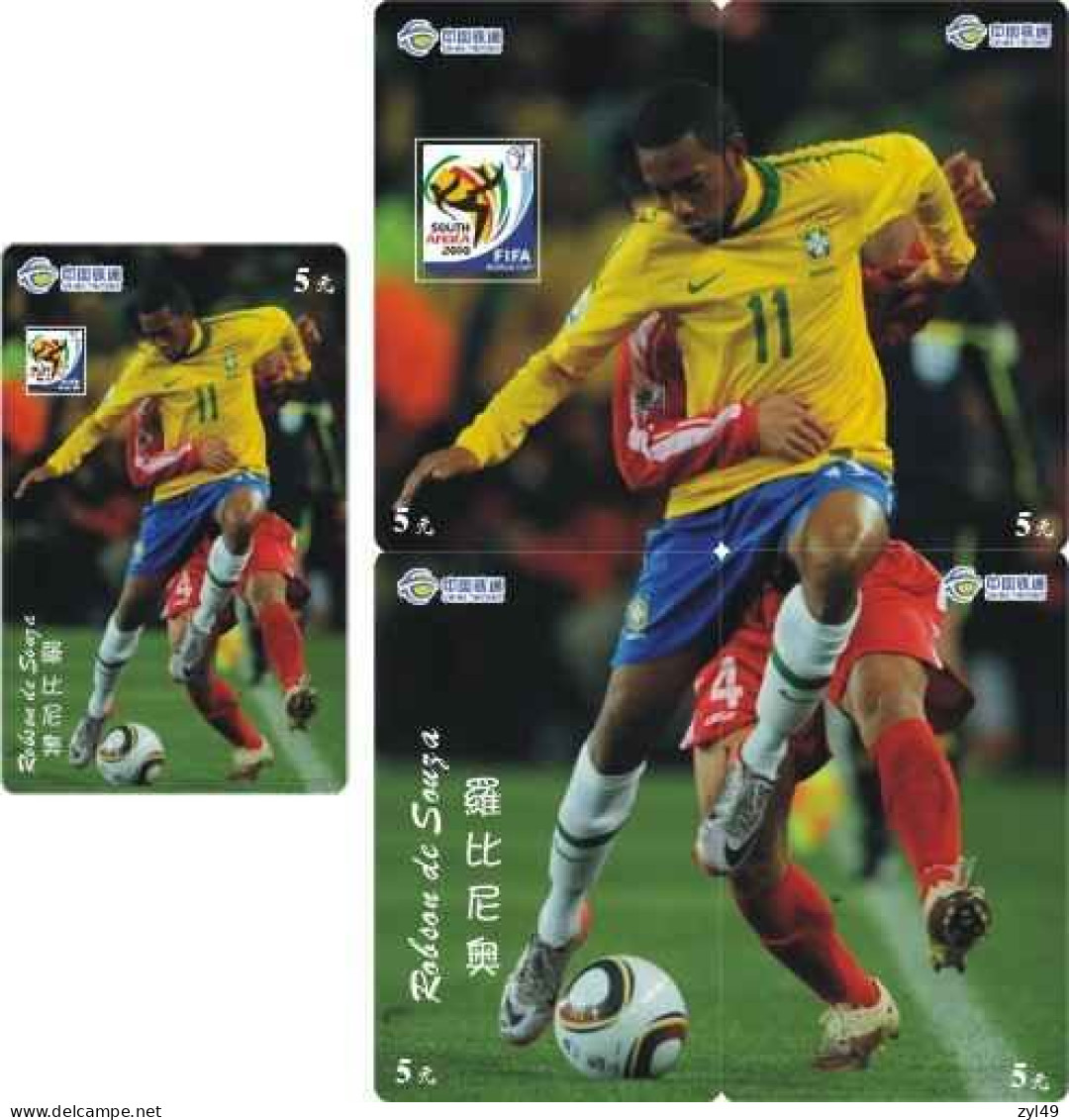 F13006 China Phone Cards Football FIFA World Cup 2010 Robson De Souza 35pcs - Sport