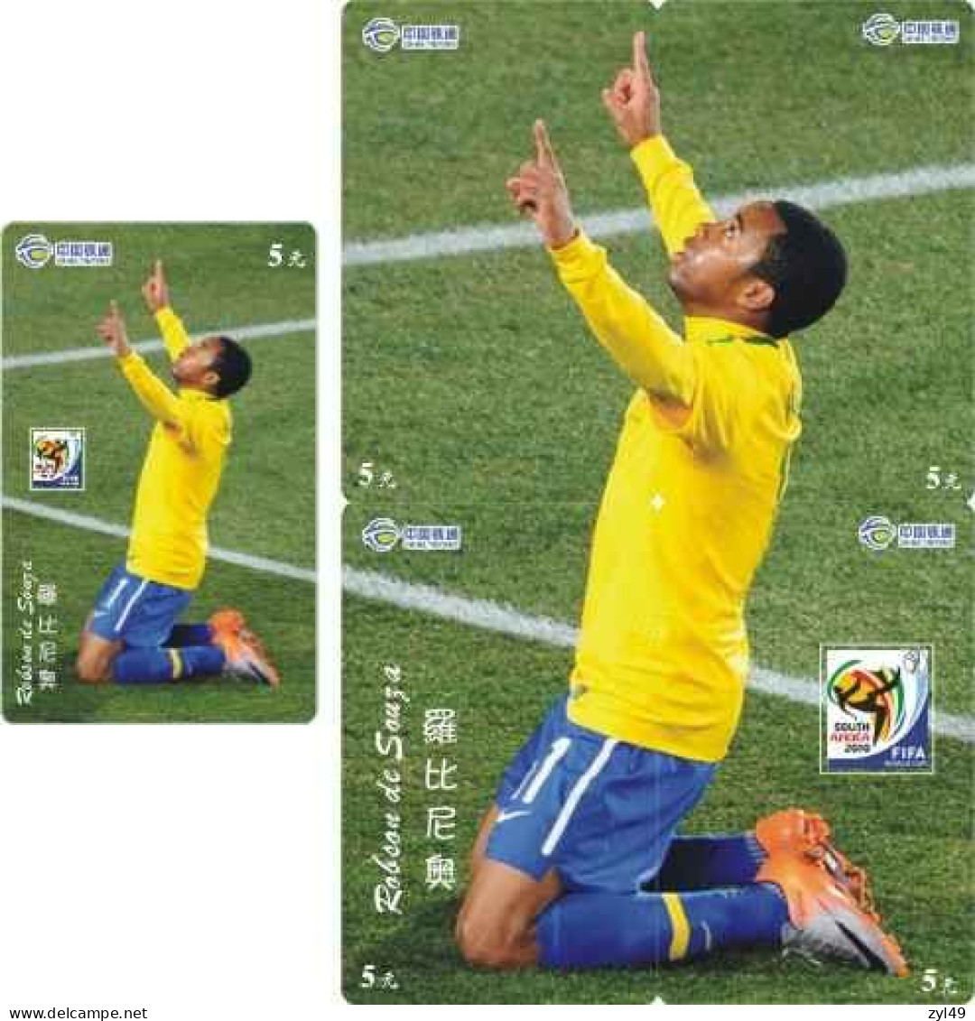 F13006 China Phone Cards Football FIFA World Cup 2010 Robson De Souza 35pcs - Sport