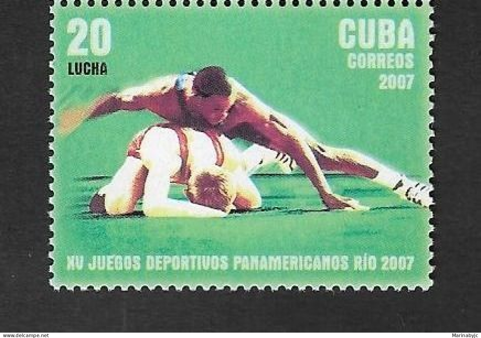 SD)2007 CUBA 15th PAN AMERICAN SPORTS GAMES RIO DE JANEIRO 2007, WRESTLING 20C, PAR MNH - Other & Unclassified