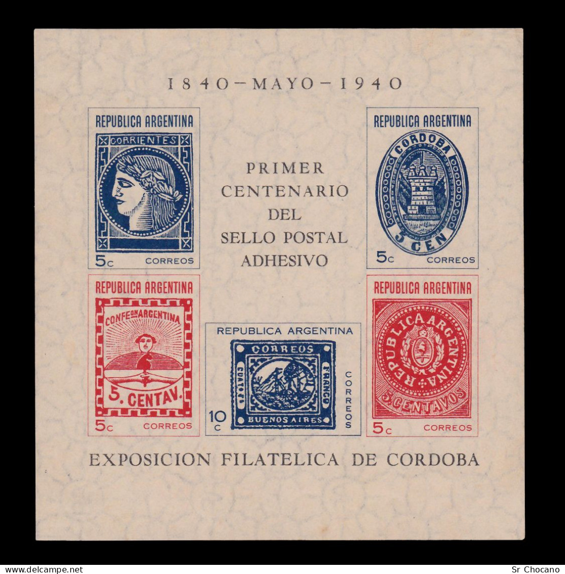 ARGENTINA.1940.100th Anniv. First Stamp. Souv.MNH SCOTT 474 - Neufs