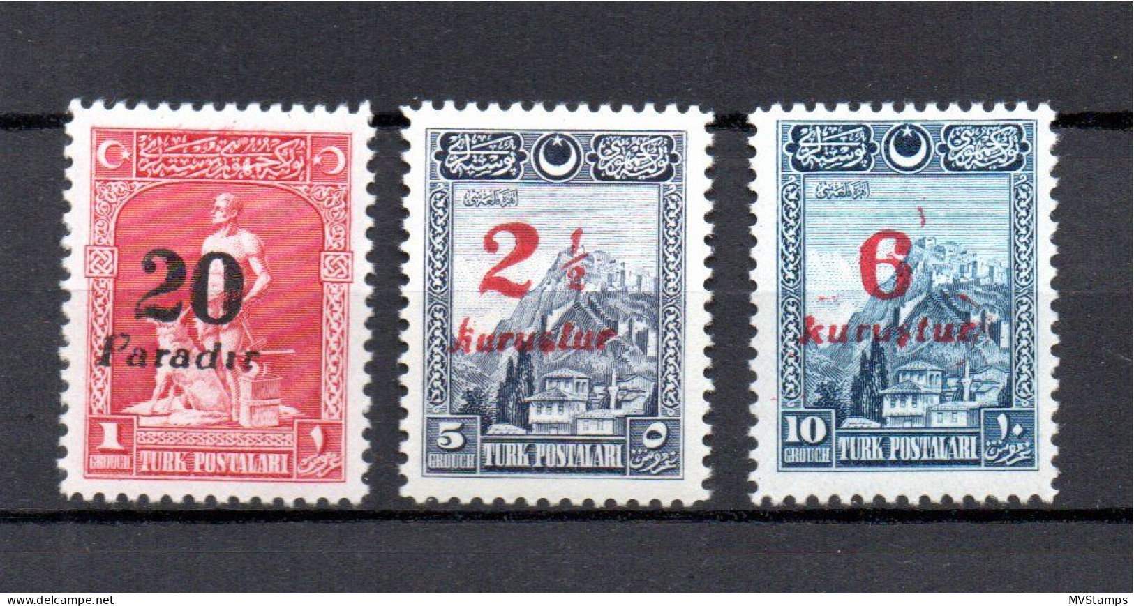 Turkey 1935 Set Overprinted Stamps (Michel 882/84) MLH - Ungebraucht