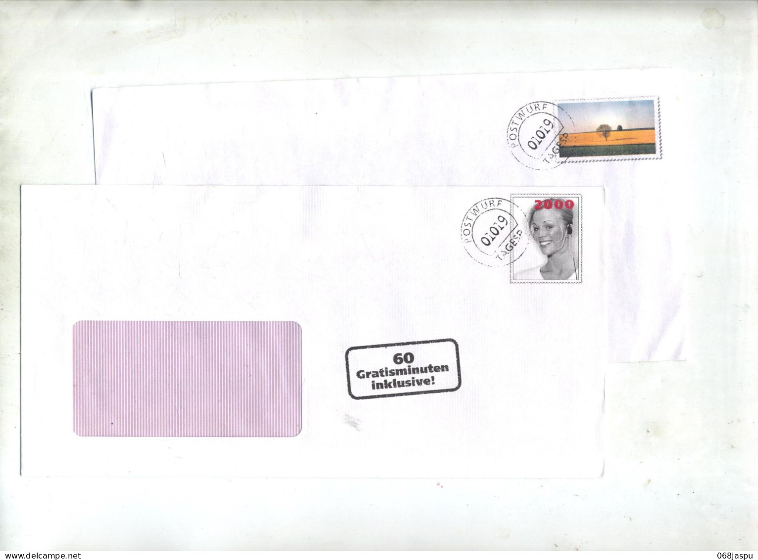 Pseudo Entier Femme Paysage Cachet Postwurf - Enveloppes Privées - Oblitérées