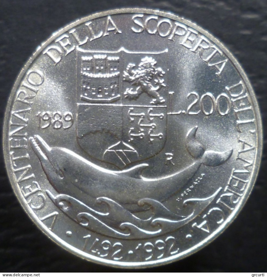 Italia - 200 + 500 Lire 1989 - 500° Scoperta Dell'America - I Emissione - Gig# 439 - KM# 138-139 - 500 Liras