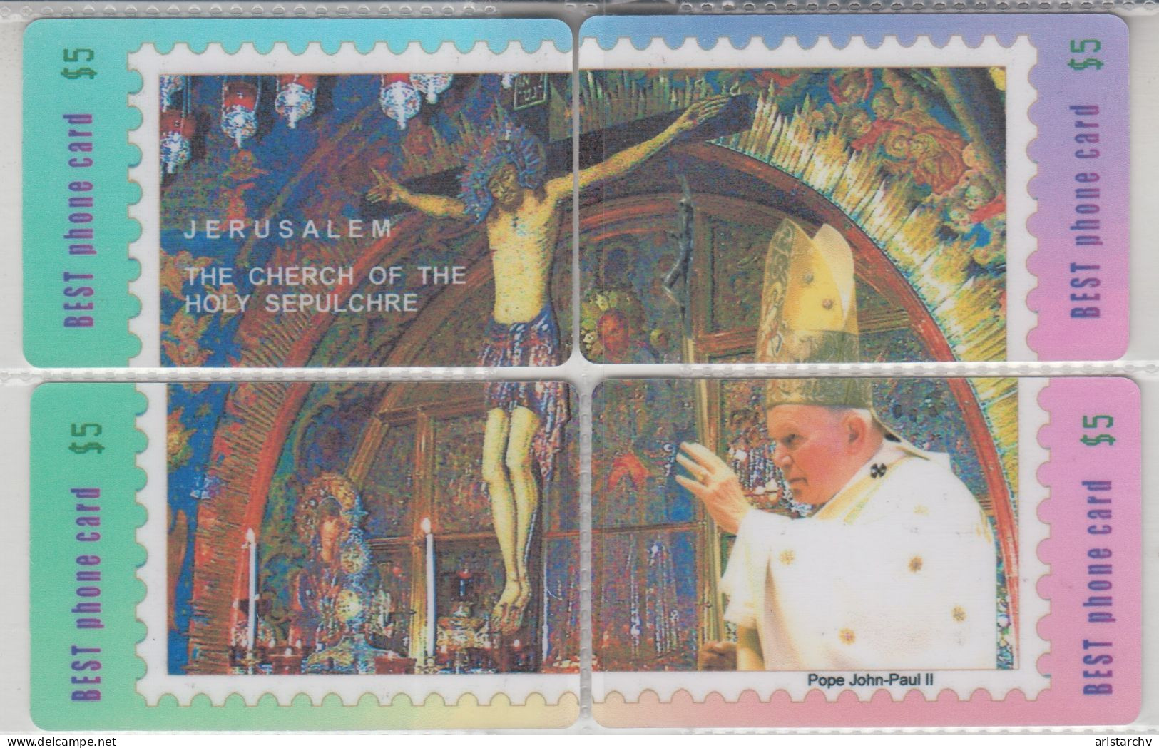 ISRAEL JERUSALEM CHURCH OF THE HOLY SEPULCHRE TOMB OF JESUS POPE JOHN PAUL II 6 PUZZLES - Rompecabezas