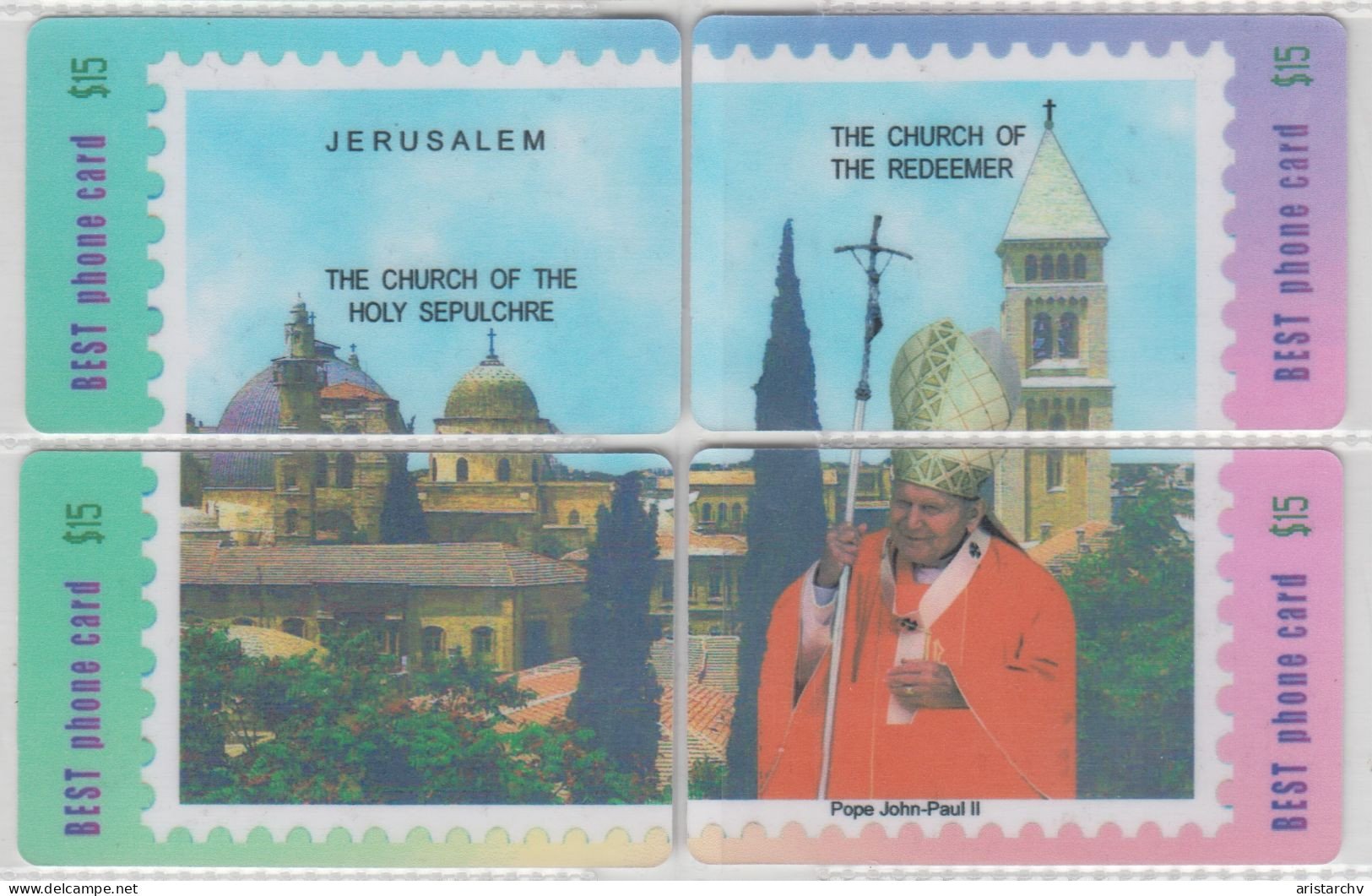 ISRAEL JERUSALEM CHURCH OF THE HOLY SEPULCHRE TOMB OF JESUS POPE JOHN PAUL II 6 PUZZLES - Rompecabezas