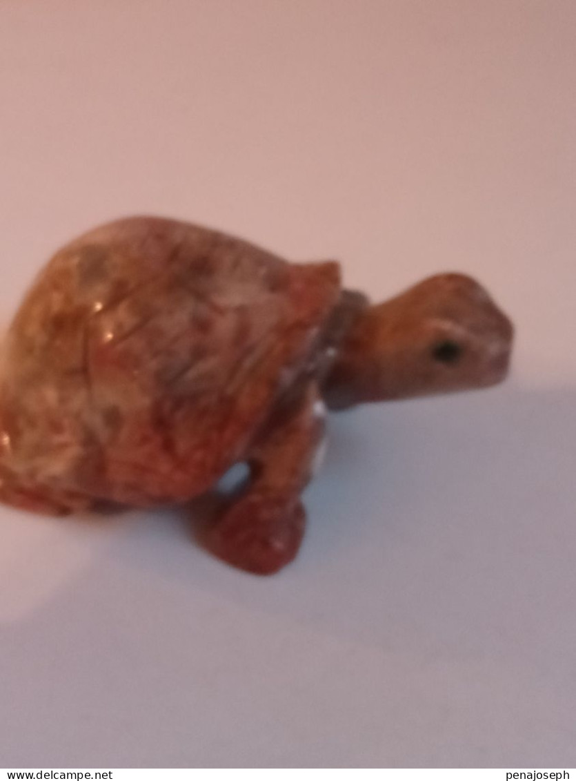 statuette tortue ancienne en onyx longueur 9 cm