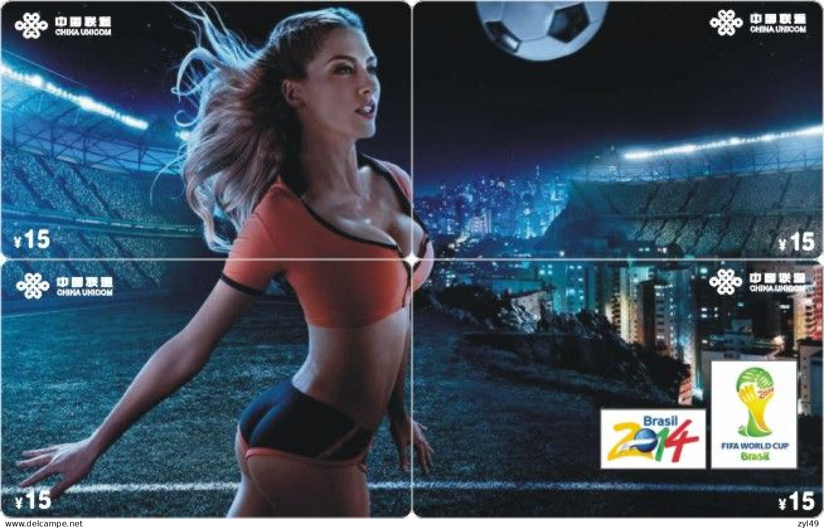 F13011 China Phone Cards Football 2014 FIFA World Cup Brazil Lady Puzzle 48pcs - Sport