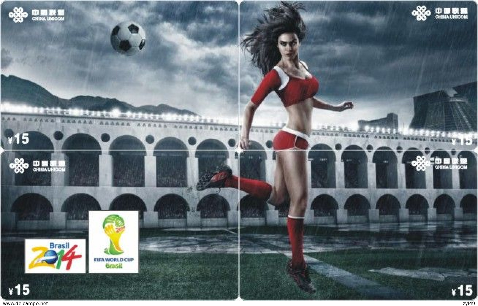F13011 China Phone Cards Football 2014 FIFA World Cup Brazil Lady Puzzle 48pcs - Sport