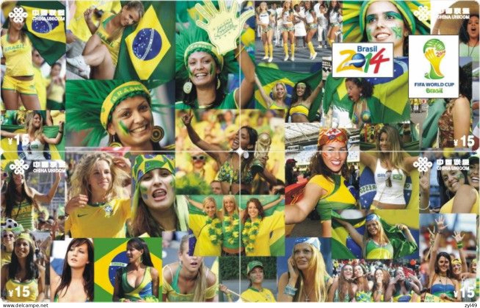 F13012 China Phone Cards Football 2014 FIFA World Cup Brazil Puzzle 70pcs - Sport