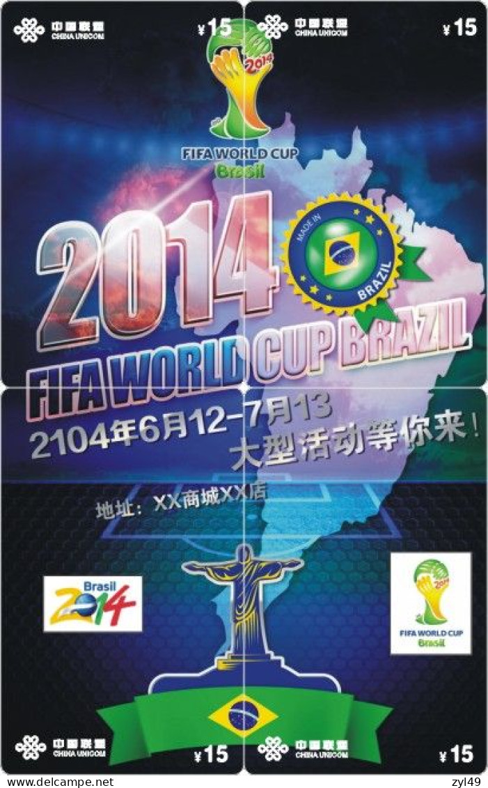 F13012 China phone cards football 2014 FIFA World Cup Brazil puzzle 70pcs