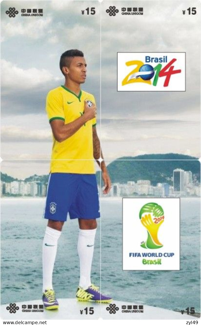 F13012 China phone cards football 2014 FIFA World Cup Brazil puzzle 70pcs