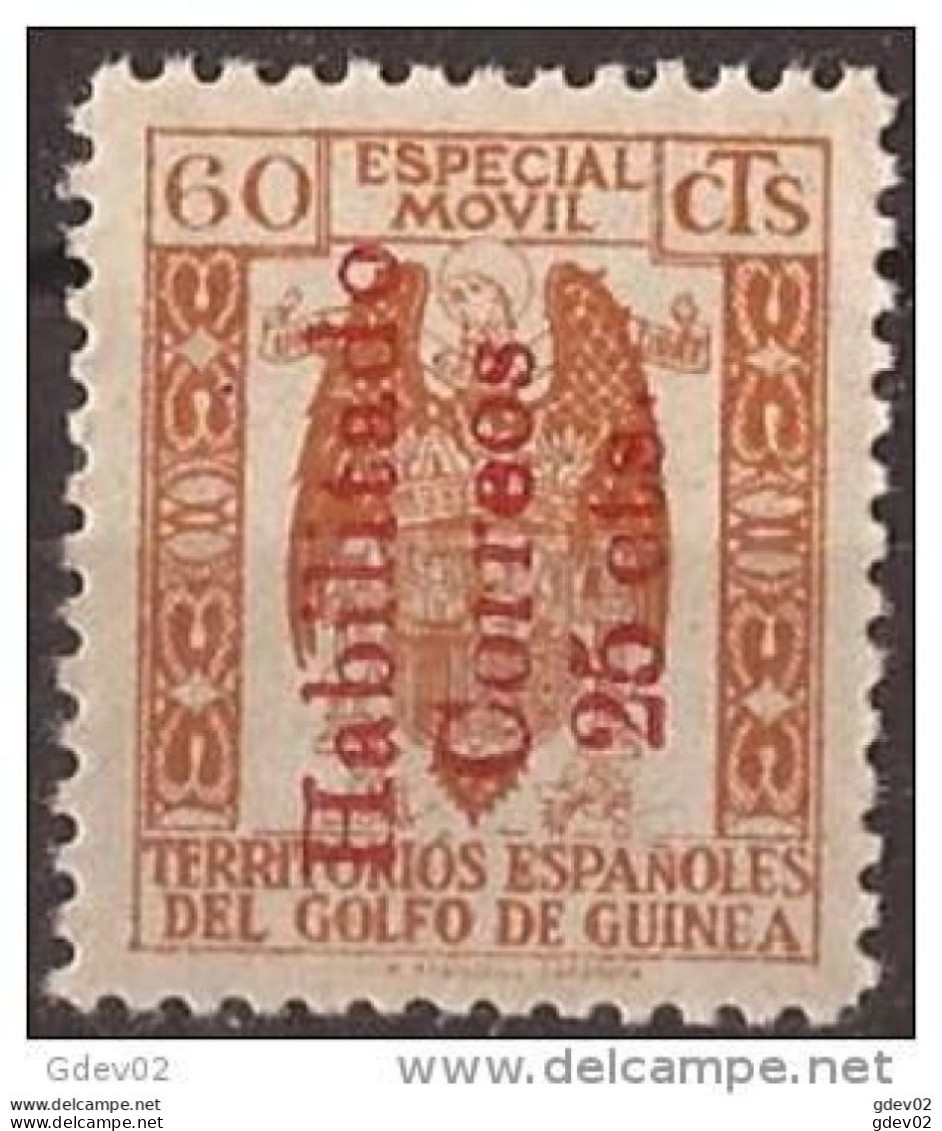 GUI259FSASF-L4129PC-TESCUDARMAOTR.Guinee .GUINEA   ESPAÑOLA.FISCALES .1939/41.(Ed  259F).RARO.MAGNIFICO - Sonstige & Ohne Zuordnung