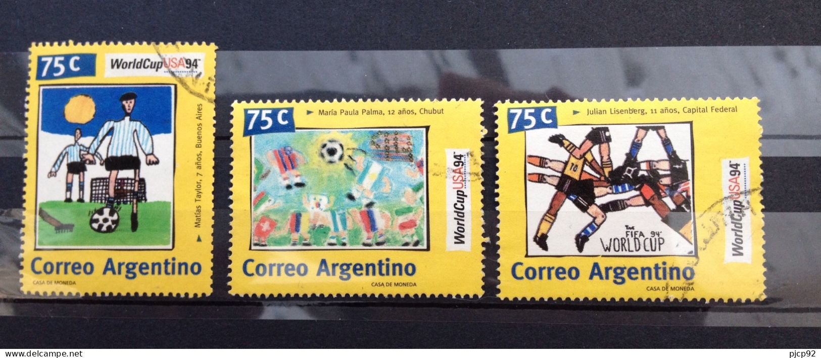 Argentine - 1994 - World Cup USA - 3 Timbres Oblitérés - Usati